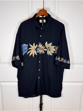 Campia Moda Rayon Hawaiian Shirt 2XL Blue Tropical Aloha Resort Camp Beach